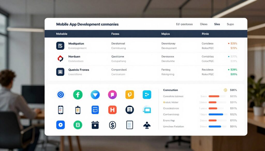 Comparison of top mobile app development companies Comparison of top mobile app development companies